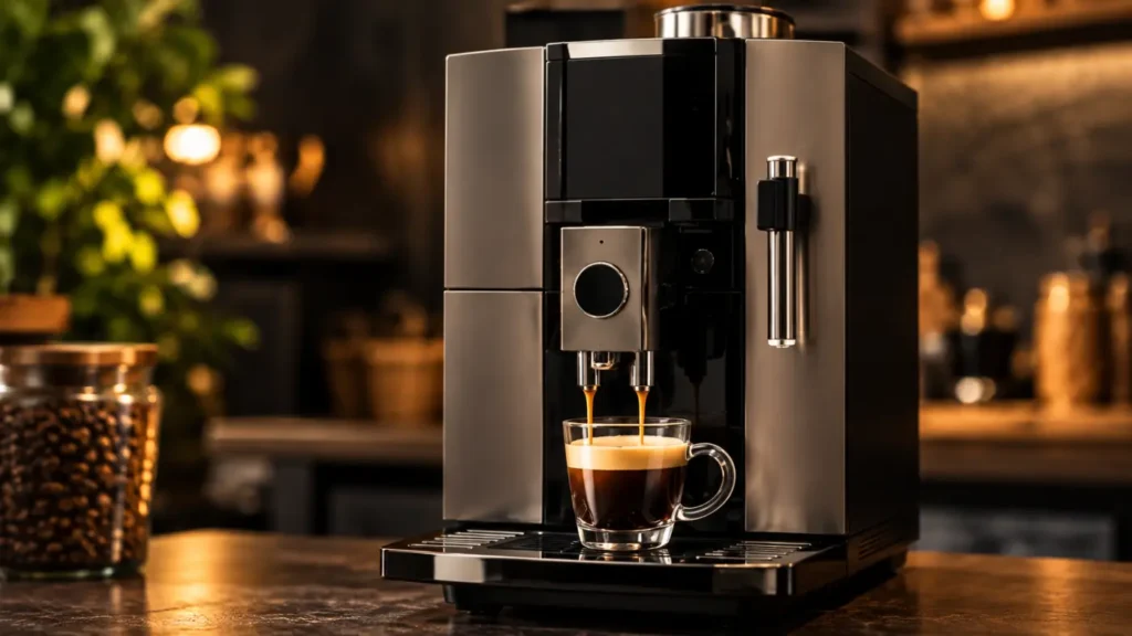Volautomatische koffiemachine op de bar